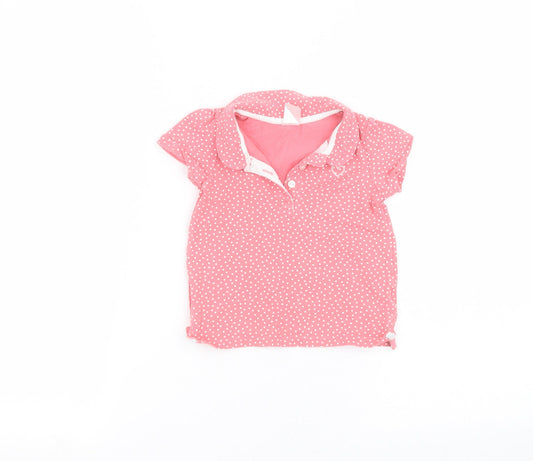 H&M Baby Pink Polka Dot  Basic T-Shirt Size 12-18 Months