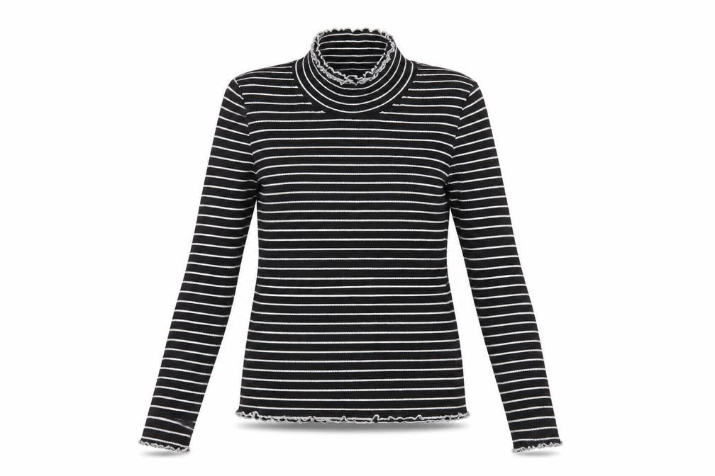 Essential Womens Black Striped  Basic T-Shirt Size 12