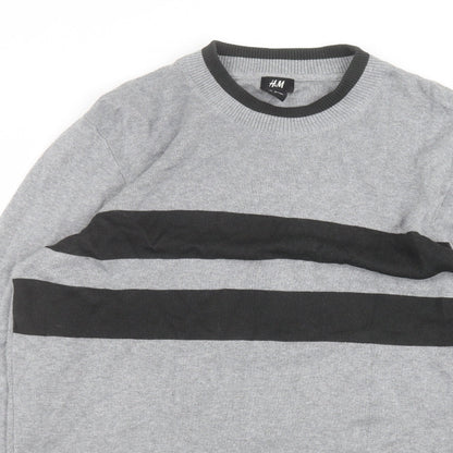 H&M Mens Grey   Pullover Jumper Size L