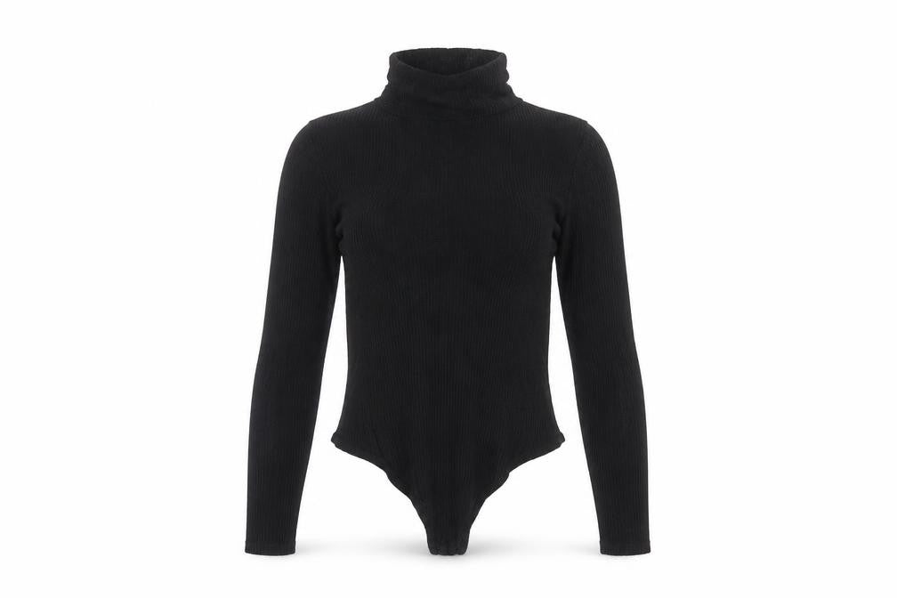 PRETTYLITTLETHING Womens Black   Bodysuit One-Piece Size 8