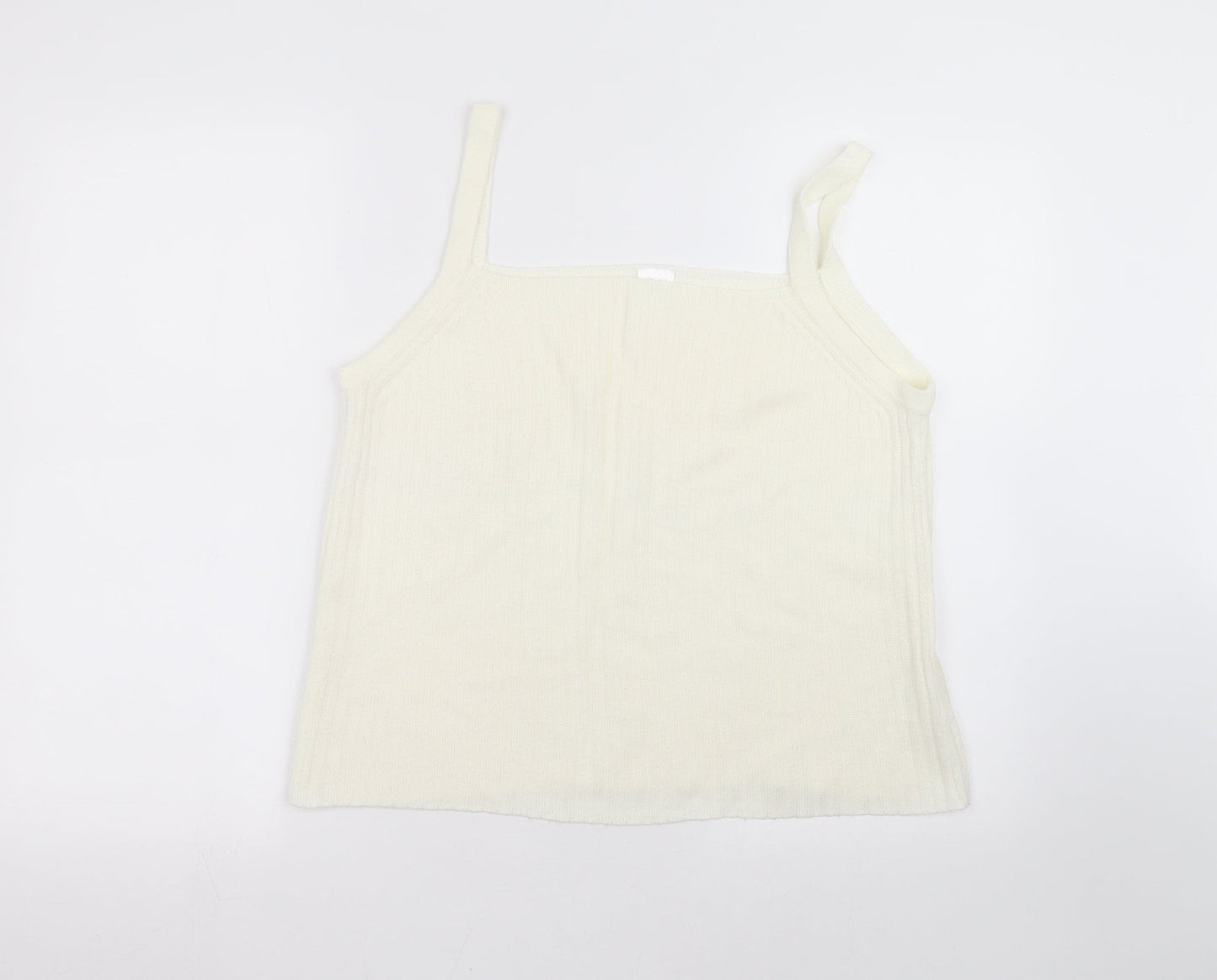Preworn Womens White   Basic T-Shirt Size 14