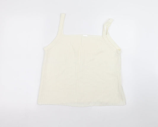 Preworn Womens White   Basic T-Shirt Size 14