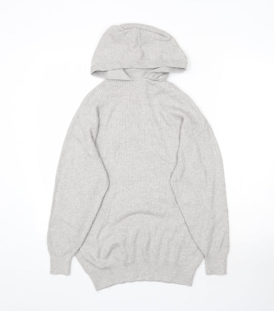 Preworn Womens Grey  Knit Pullover Hoodie Size L