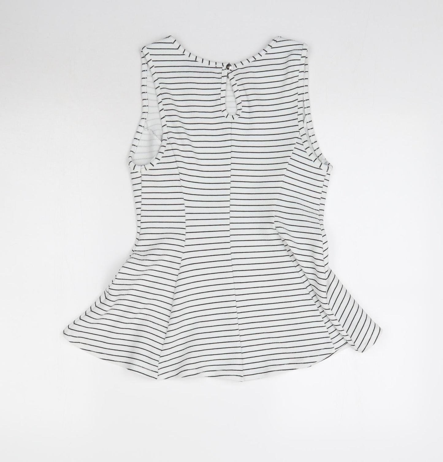 Atmosphere Womens White Striped  Basic Blouse Size 10