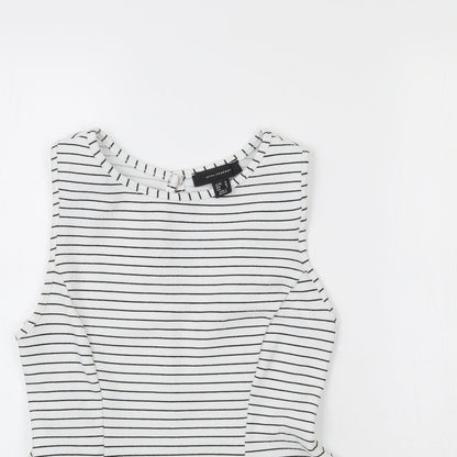 Atmosphere Womens White Striped  Basic Blouse Size 10