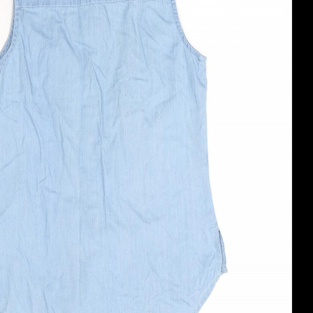 Denim Co. Womens Blue  Denim Basic Button-Up Size 10