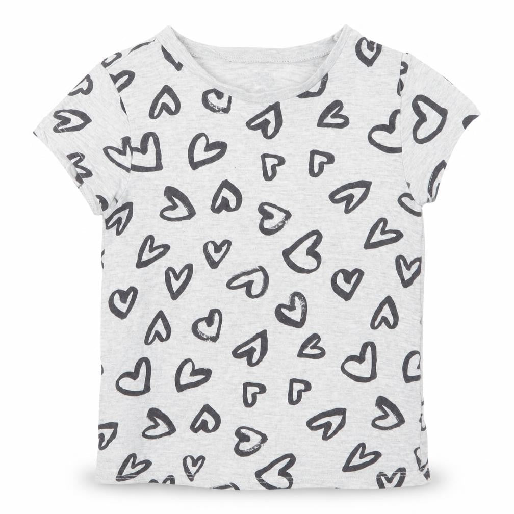 George Girls Grey Geometric  Basic T-Shirt Size 3-4 Years