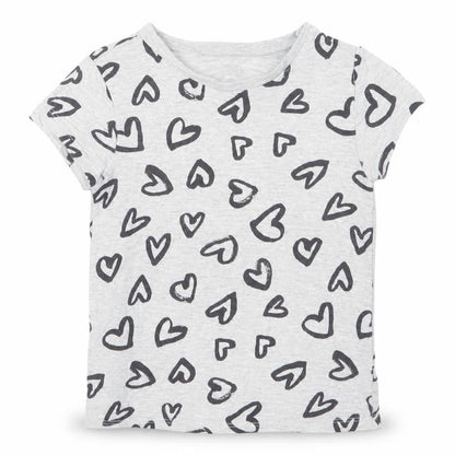 George Girls Grey Geometric  Basic T-Shirt Size 3-4 Years