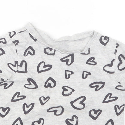 George Girls Grey Geometric  Basic T-Shirt Size 3-4 Years