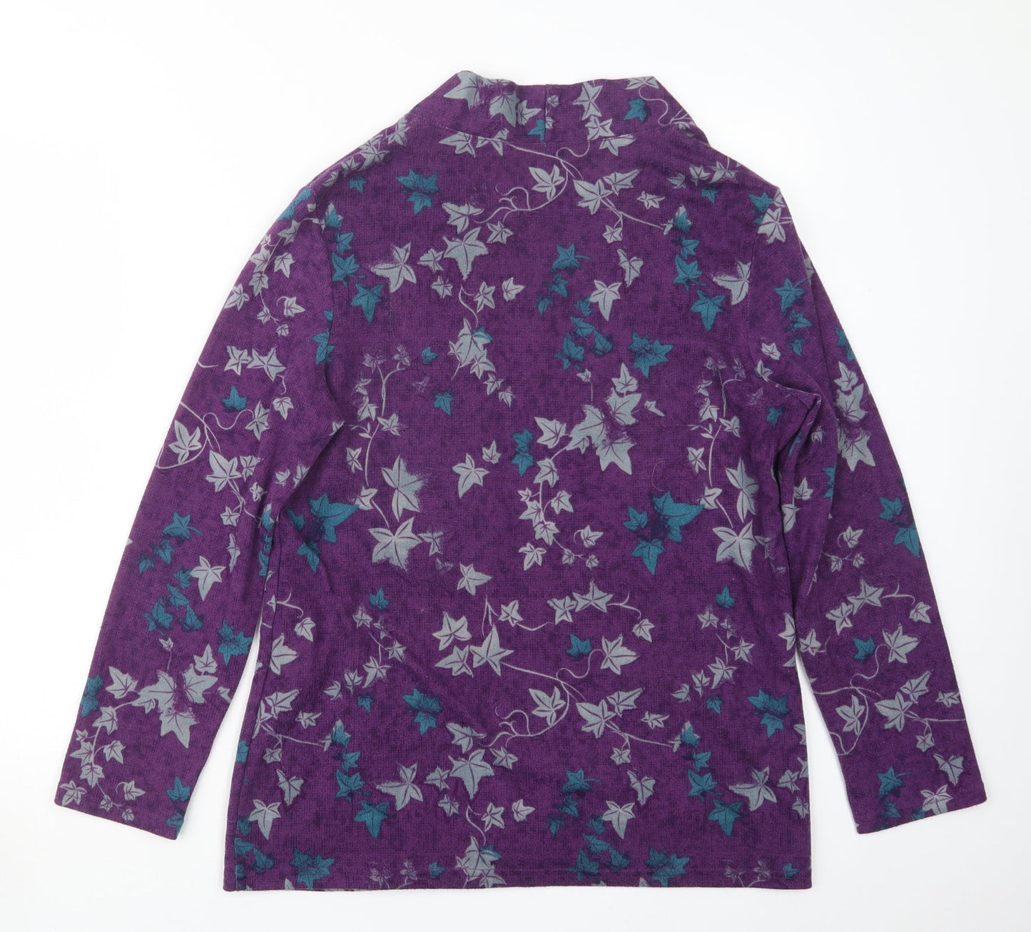 EWM Womens Purple Geometric  Cardigan Jumper Size 12  - Top and cardigan in one