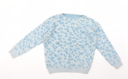 Preworn Womens Blue Geometric  Pullover Jumper Size S