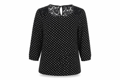 Atmosphere Womens Black Polka Dot  Basic Blouse Size 10