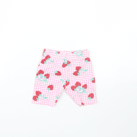 George Girls Pink Plaid  Cropped Trousers Size 0-3 Months  - Strawberry