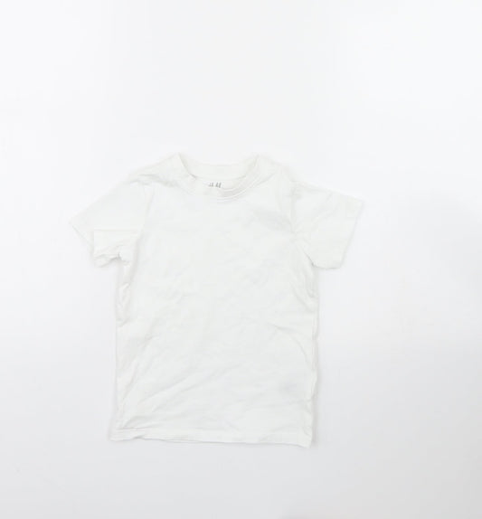H&M Boys White   Basic T-Shirt Size 2 Years