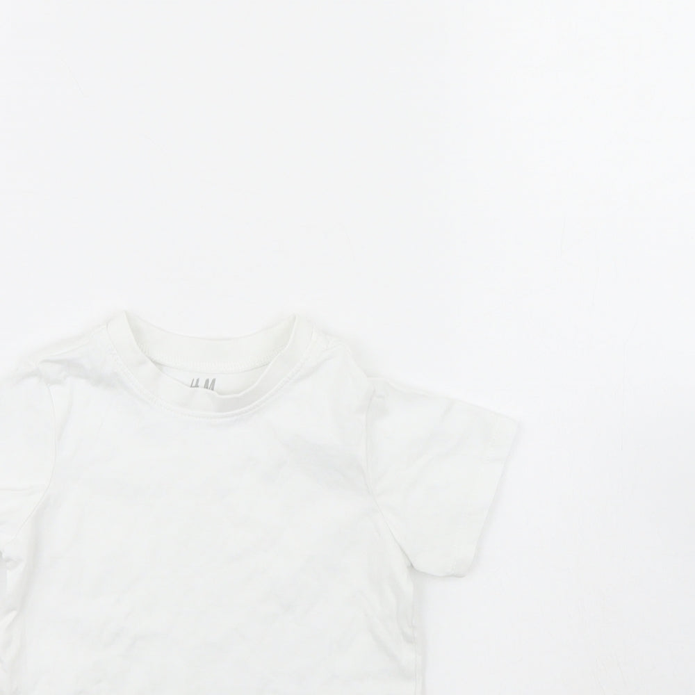 H&M Boys White   Basic T-Shirt Size 2 Years