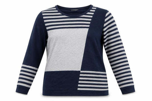 Bonmarché Womens Blue Striped Pullover Jumper Size 12