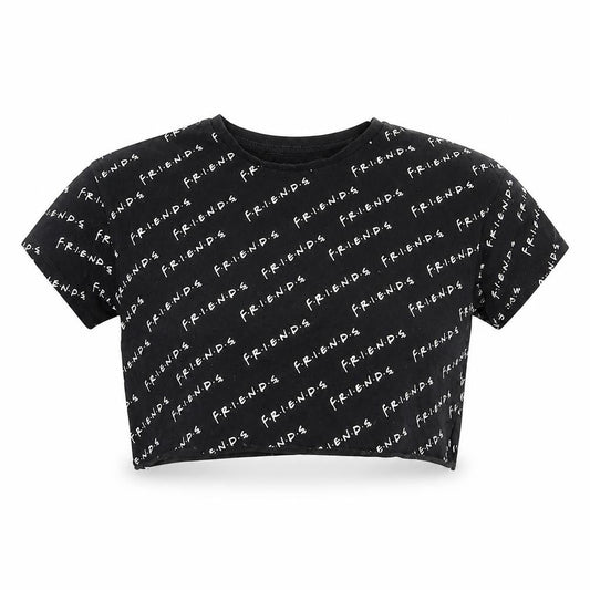 George Girls Black Spotted  Cropped T-Shirt Size 8 Years  - FRIENDS