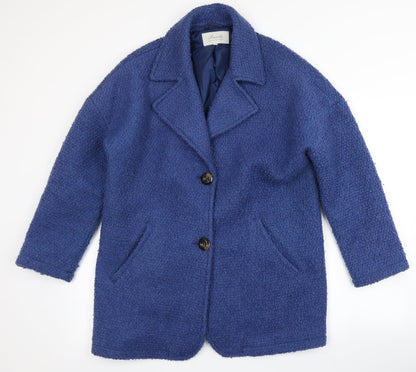 Peacocks Womens Blue   Overcoat Coat Size 12