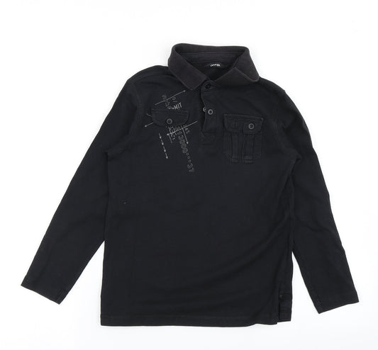 George Boys Black   Basic Polo Size 7-8 Years