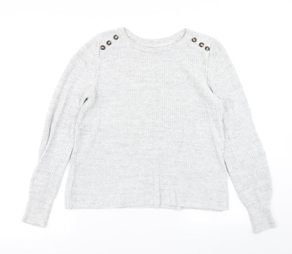 Next Womens Grey  Knit Pullover Jumper Size 12