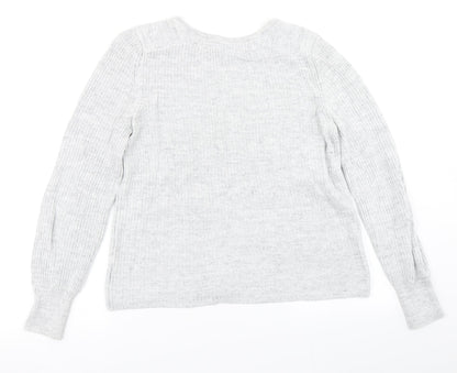 Next Womens Grey  Knit Pullover Jumper Size 12