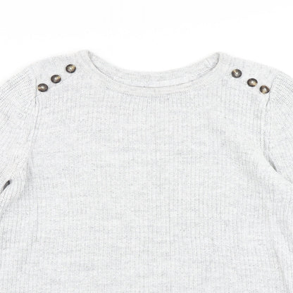 Next Womens Grey  Knit Pullover Jumper Size 12
