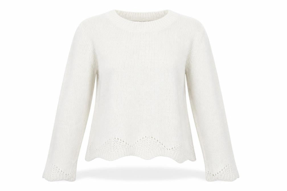 Primark Womens White  Knit Pullover Jumper Size L