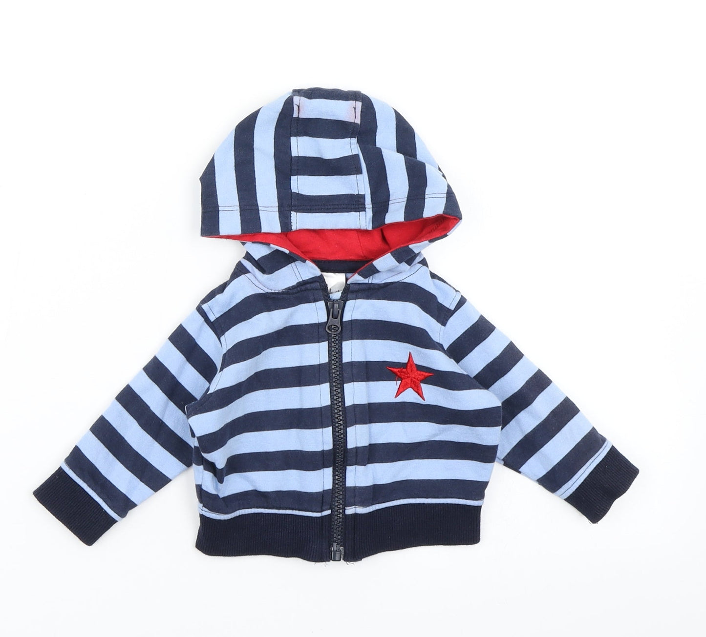 Baby Boys Blue Striped  Jacket  Size 0-3 Months