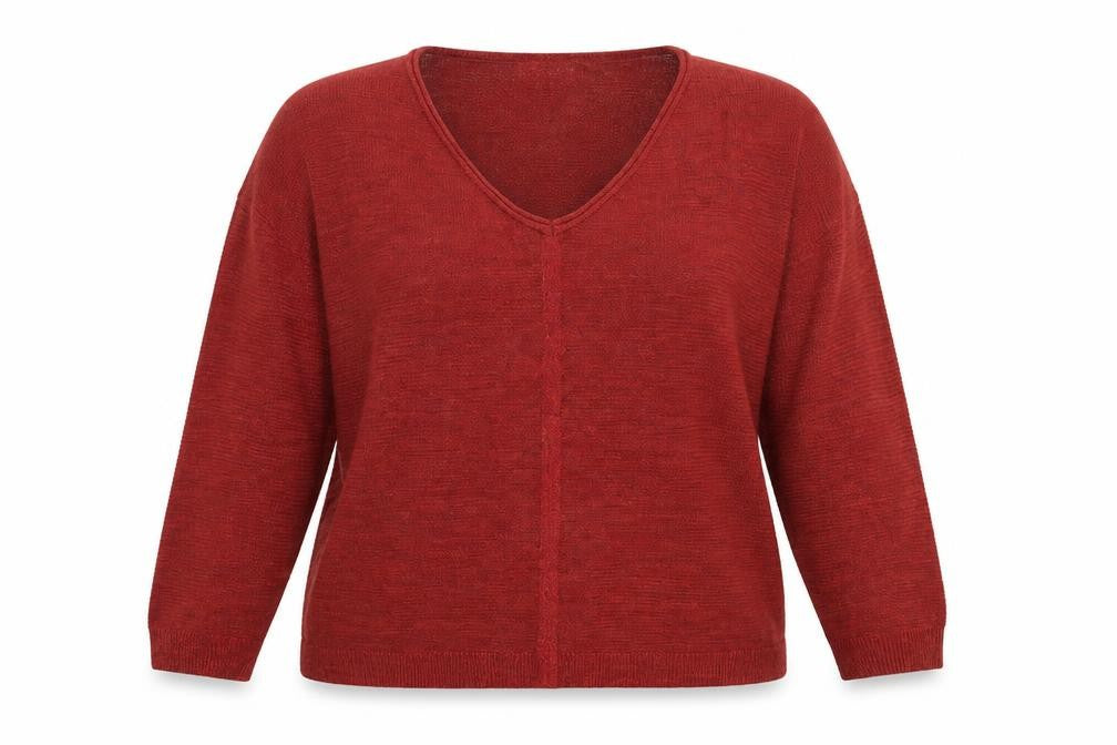 Couleurs & Prix Womens Red  Knit Pullover Jumper Size 22  - Cropped