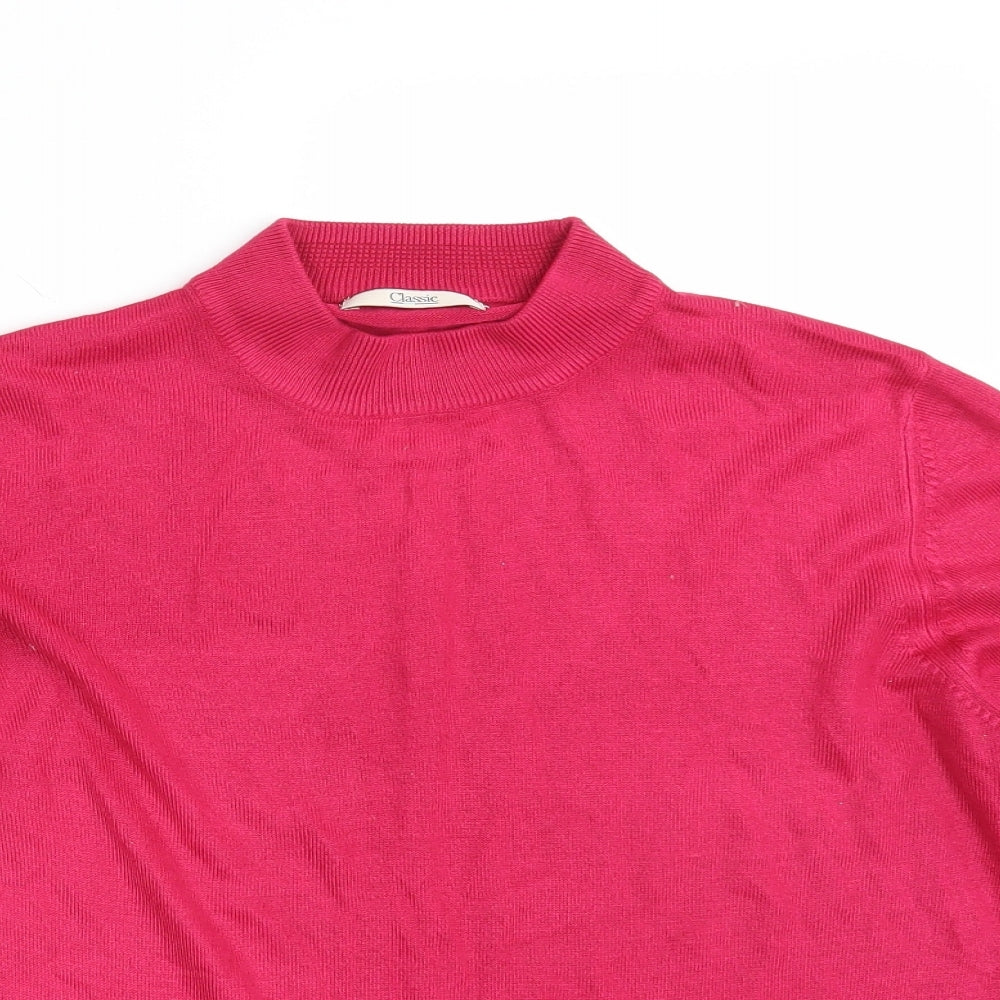 M&S Womens Pink  Knit Pullover Sweatshirt Size 14