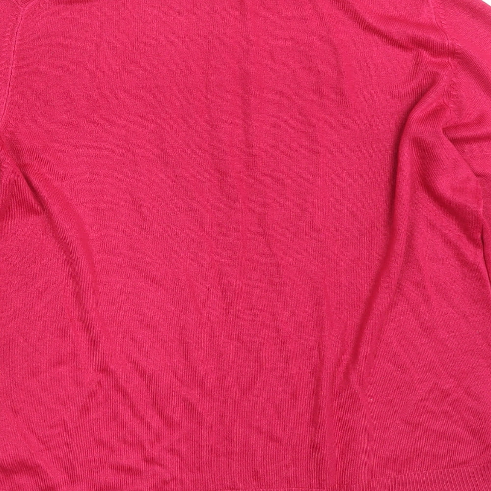 M&S Womens Pink  Knit Pullover Sweatshirt Size 14