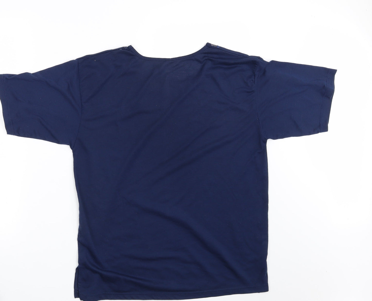 Preworn Womens Blue Floral  Basic T-Shirt Size L