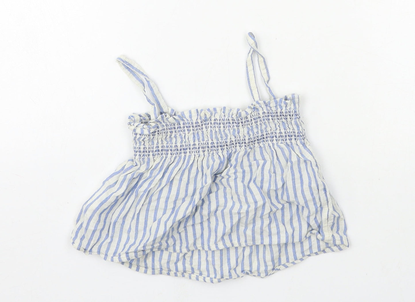 NEXT Girls Blue Striped  Basic Tank Size 12-18 Months