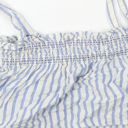 Next Girls Blue Striped  Basic Tank Size 12-18 Months