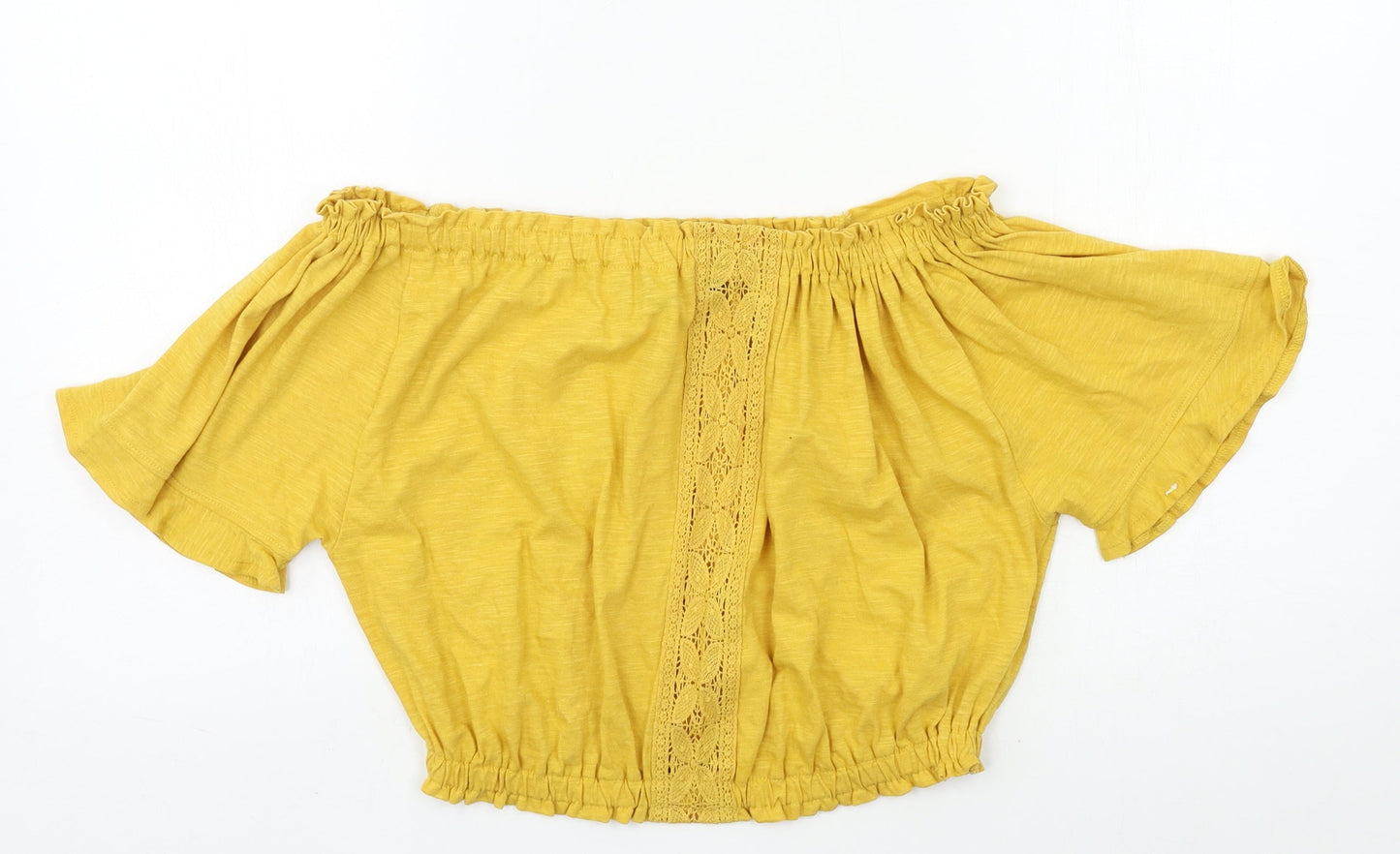 New Look Womens Yellow  Jersey Basic Blouse Size 8