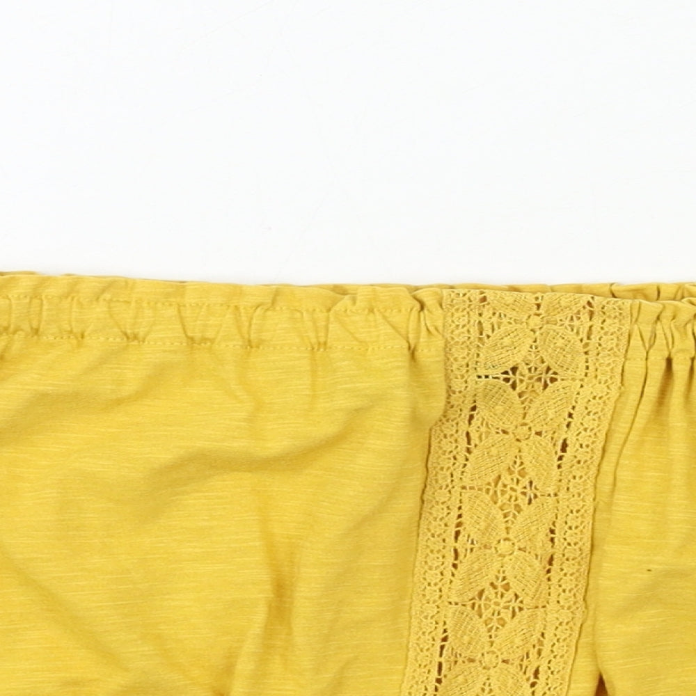 New Look Womens Yellow  Jersey Basic Blouse Size 8