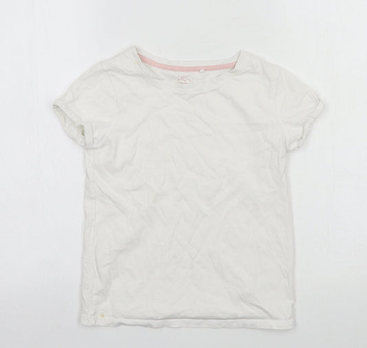 NEXT Girls White  Jersey Basic T-Shirt Size 9 Years