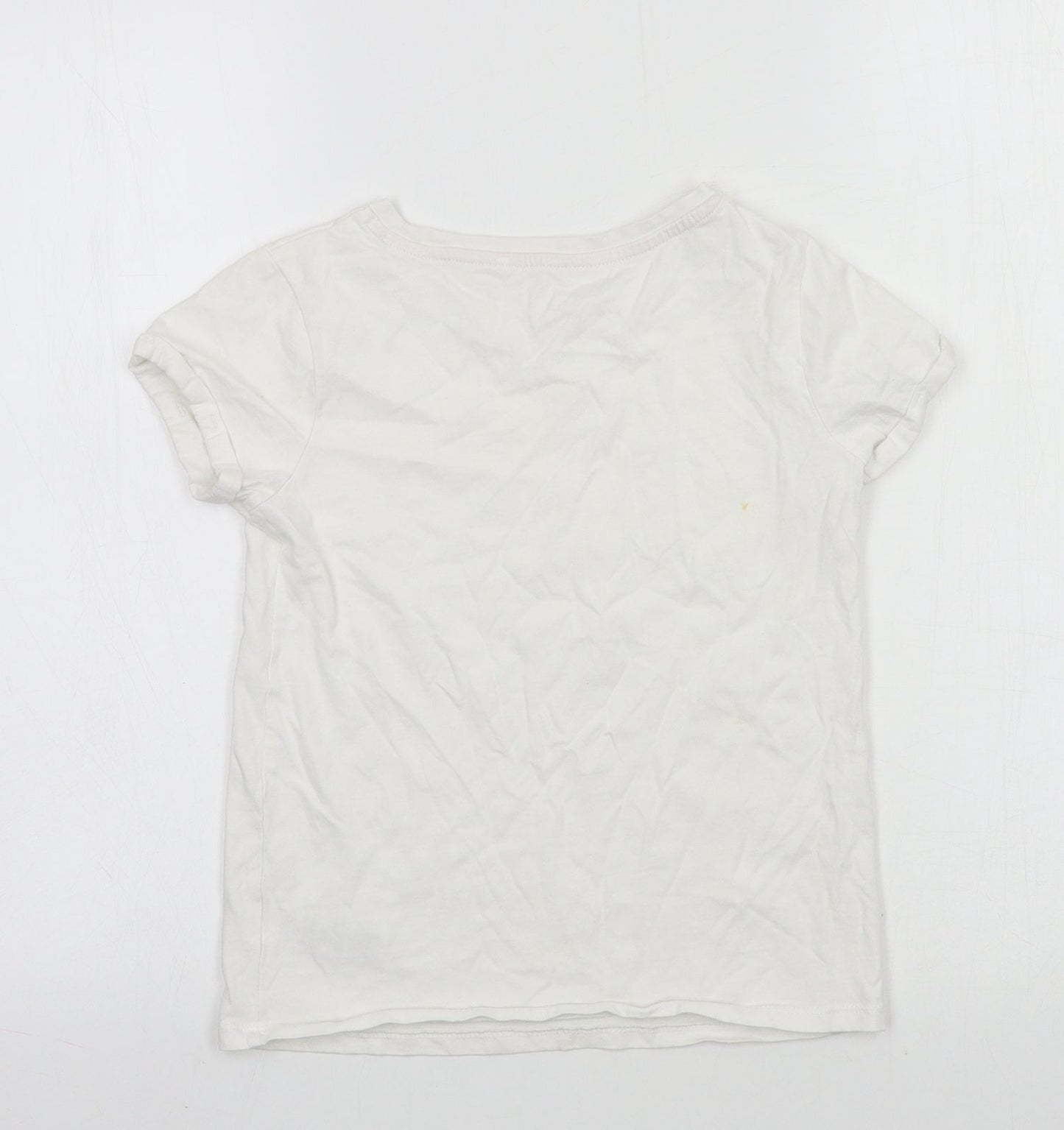NEXT Girls White  Jersey Basic T-Shirt Size 9 Years