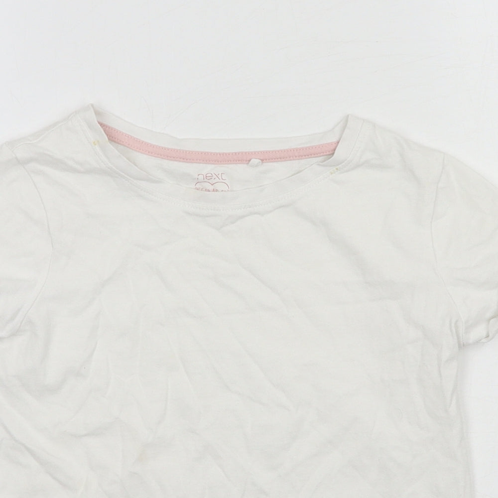 NEXT Girls White  Jersey Basic T-Shirt Size 9 Years