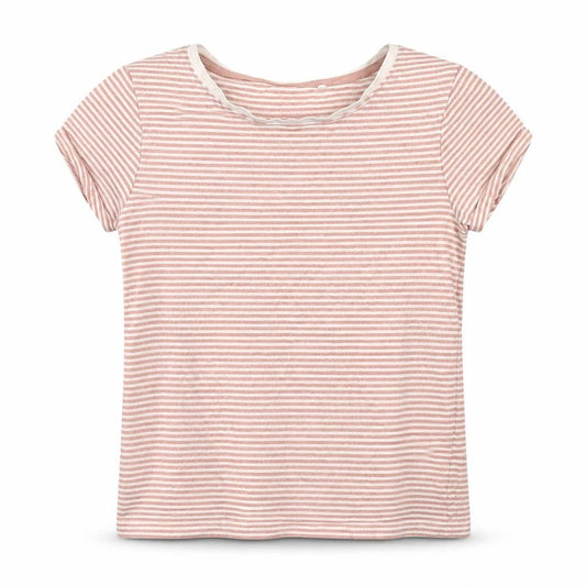 Next Girls Pink Striped Jersey Basic T-Shirt Size 9 Years