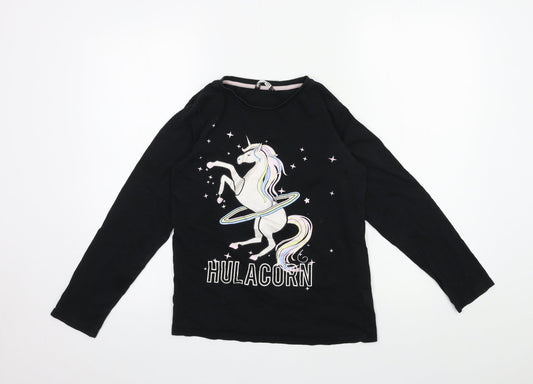 PEP & CO Girls Black  Jersey Top Pyjama Top Size 11-12 Years  - Hulacorn