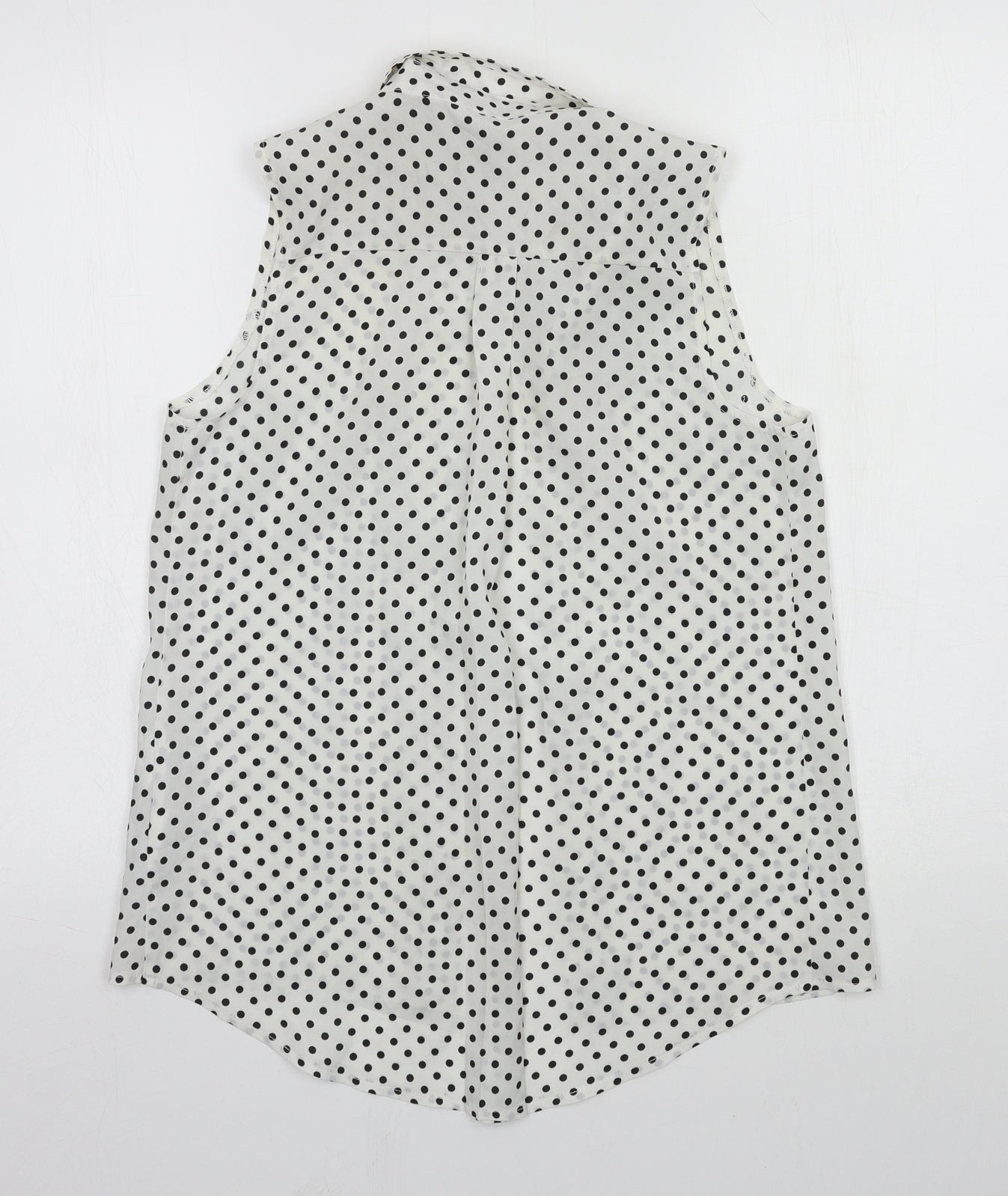 New Look Womens White Polka Dot  Basic Button-Up Size 8