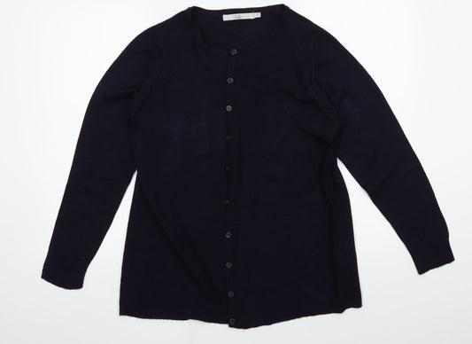 Isle Womens Blue  Knit Cardigan Jumper Size 14