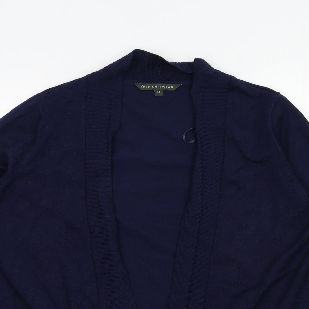 Bonmarché Womens Blue  Knit Cardigan Jumper Size 14