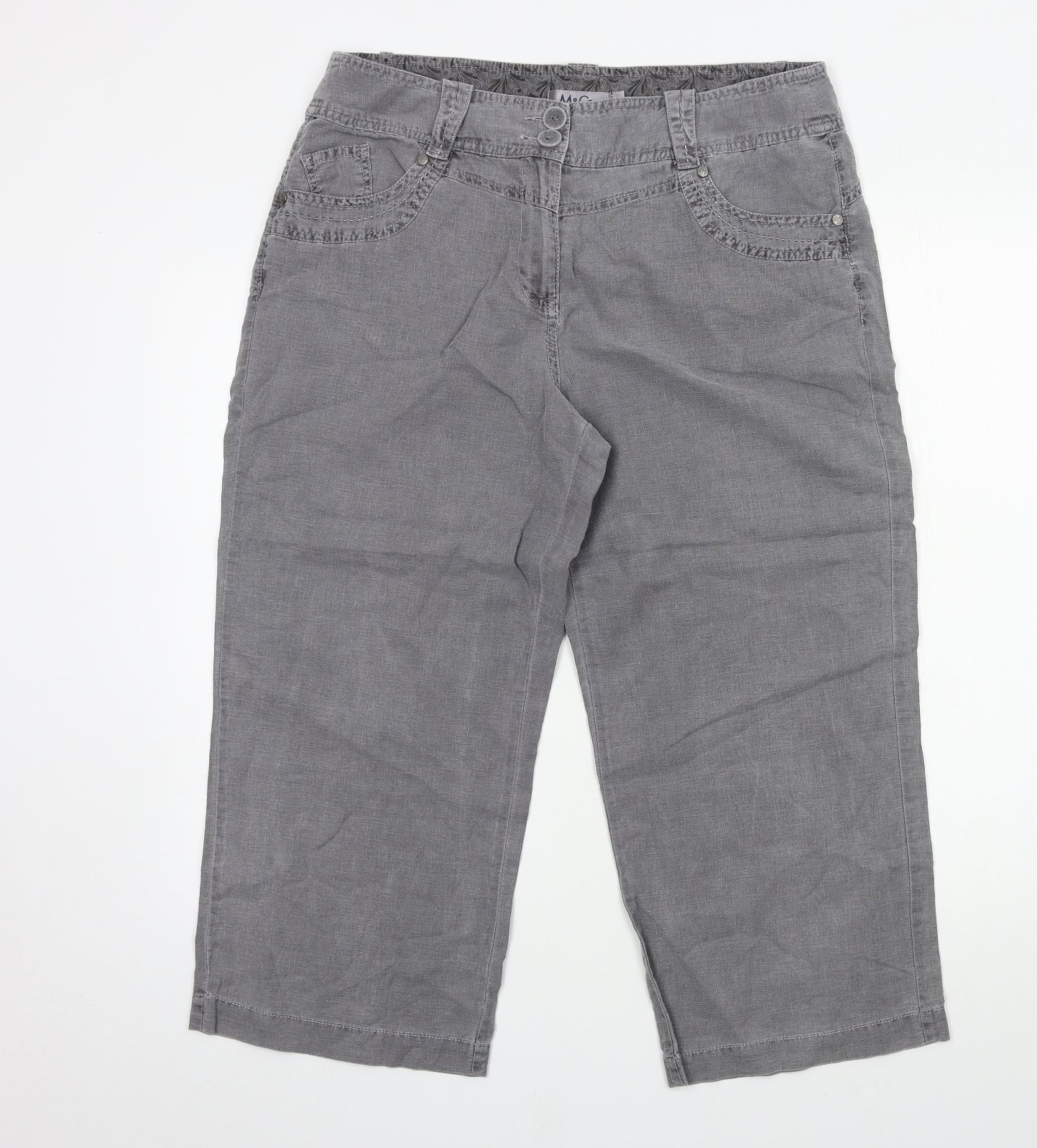 M&Co Womens Grey   Trousers  Size 14 L22 in