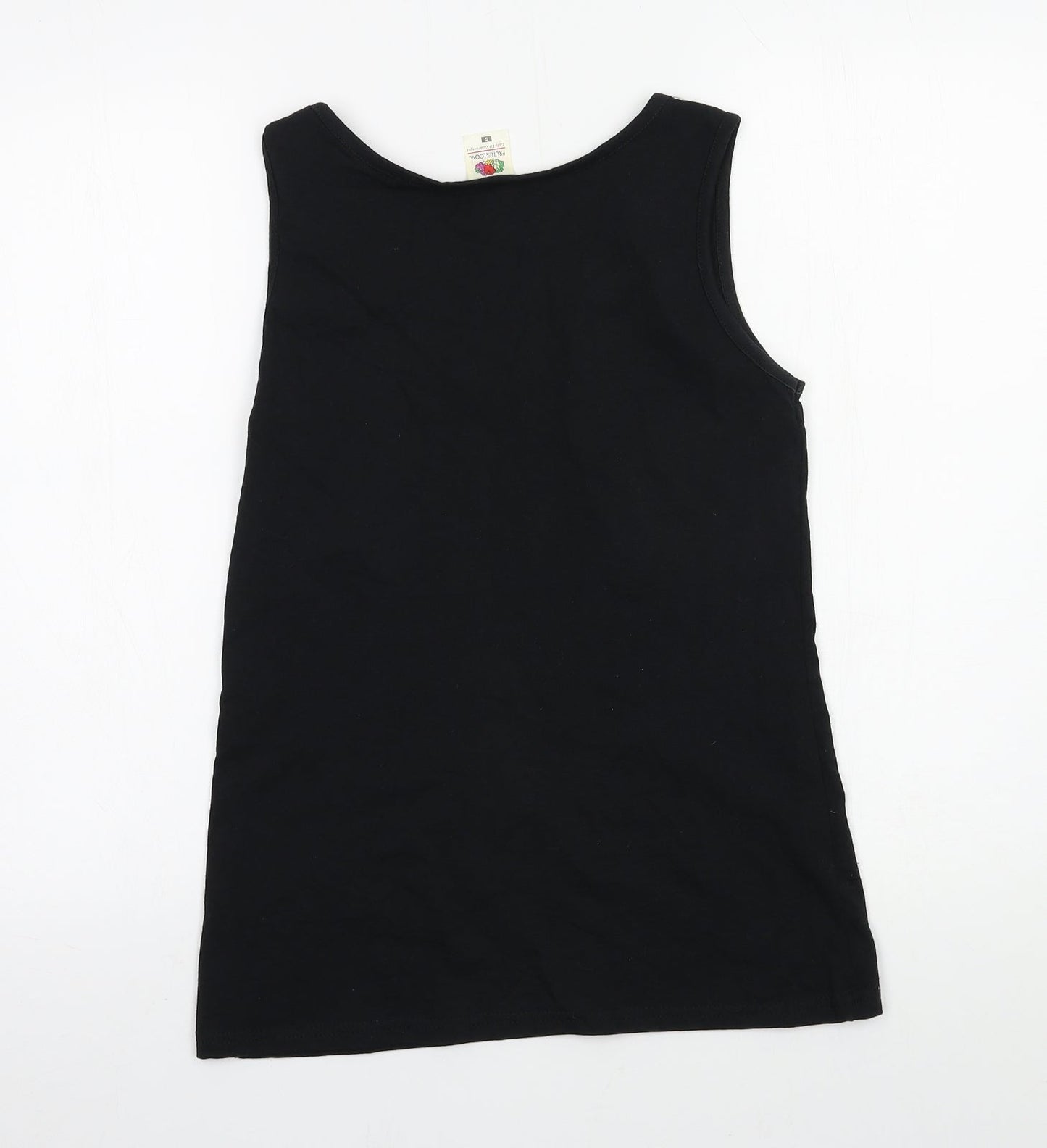 Fruit of the Loom Womens Black  Jersey Basic Tank Size S  - Welsh Dragon