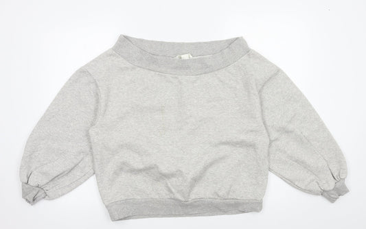 H&M Womens Grey  Jersey Pullover Sweatshirt Size L