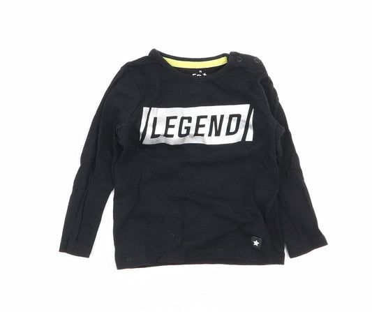 F&F Boys Black   Basic T-Shirt Size 9-12 Months