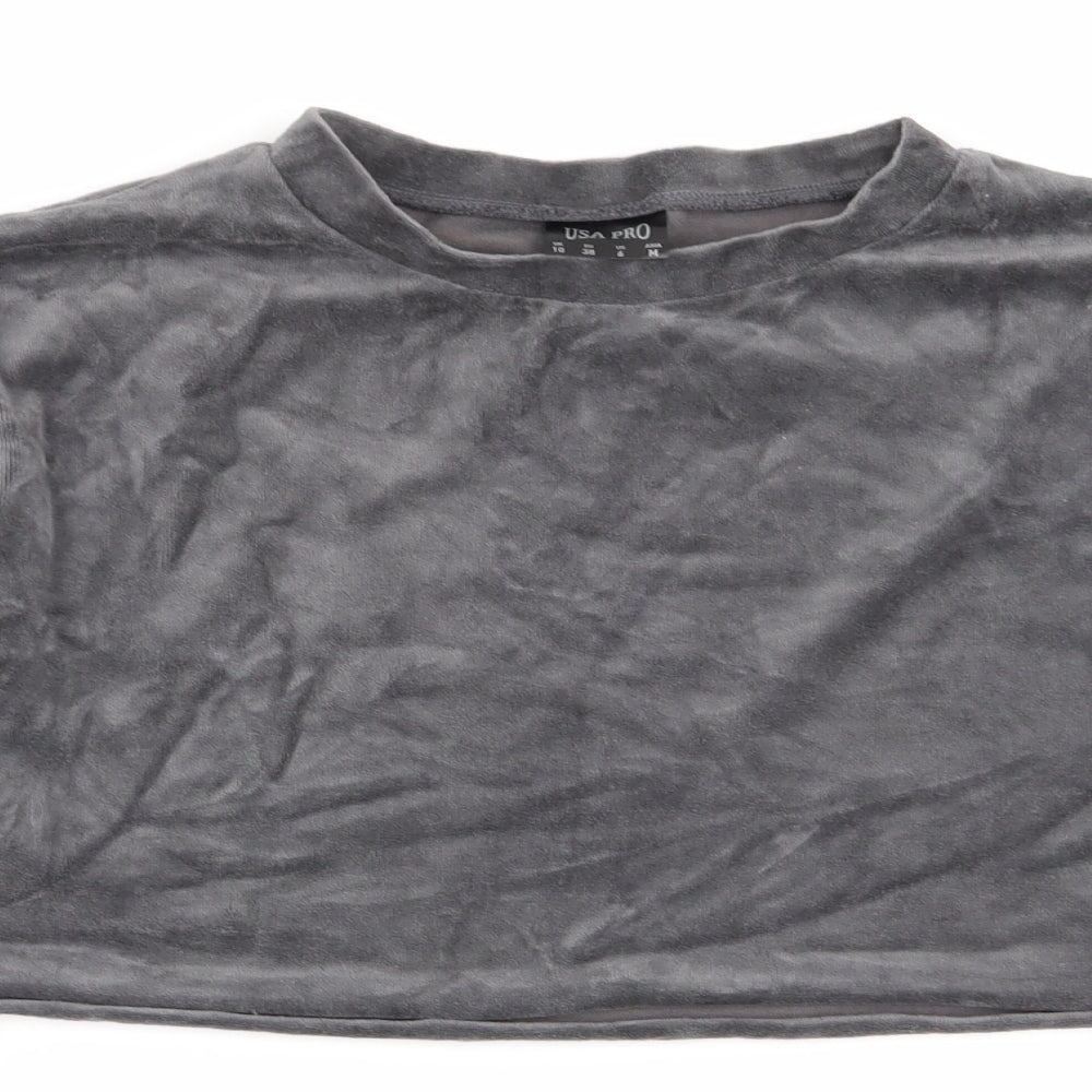 USA Pro Womens Grey   Pullover Jumper Size 10  - cropped
