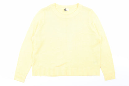 Preloved Divided by H&M Womens Yellow   Pullover Jumper Size L - Front